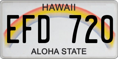 HI license plate EFD720