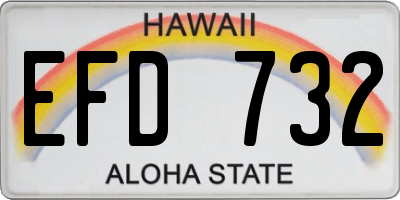 HI license plate EFD732