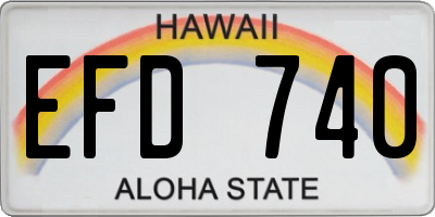 HI license plate EFD740