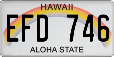 HI license plate EFD746