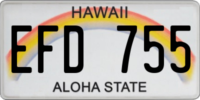 HI license plate EFD755