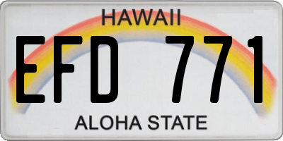 HI license plate EFD771