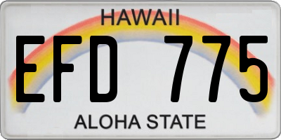 HI license plate EFD775