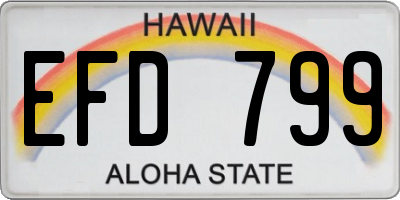 HI license plate EFD799