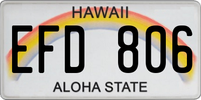 HI license plate EFD806