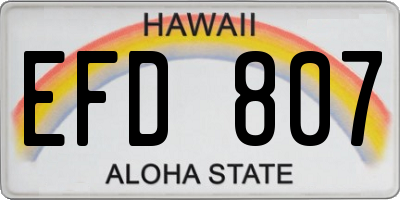 HI license plate EFD807