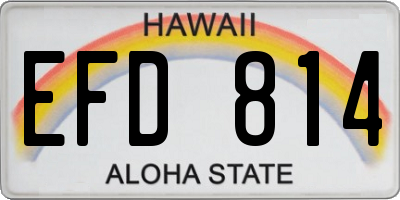 HI license plate EFD814