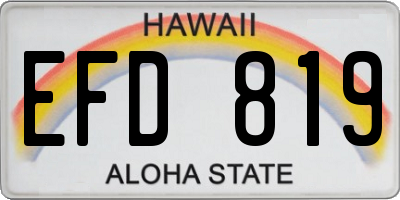 HI license plate EFD819