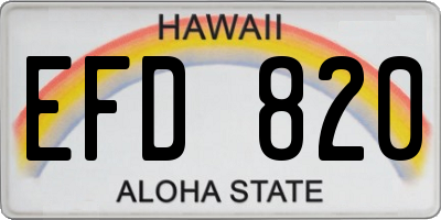 HI license plate EFD820