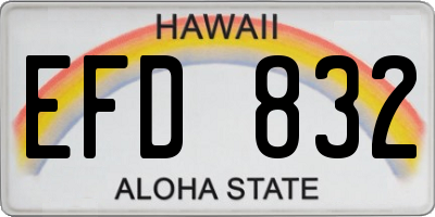 HI license plate EFD832