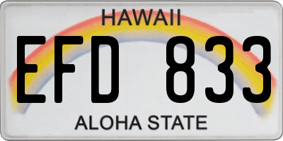 HI license plate EFD833