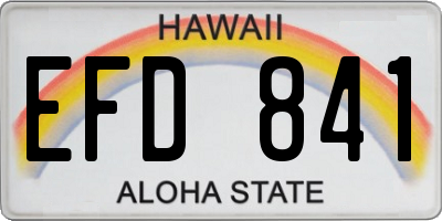 HI license plate EFD841