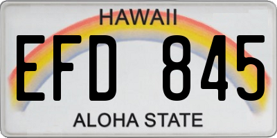 HI license plate EFD845