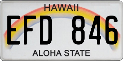 HI license plate EFD846