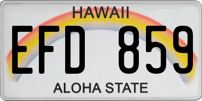 HI license plate EFD859
