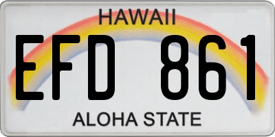 HI license plate EFD861