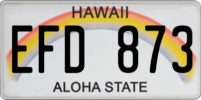 HI license plate EFD873