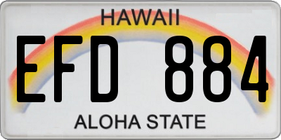 HI license plate EFD884