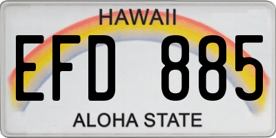 HI license plate EFD885