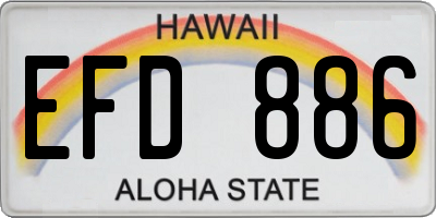 HI license plate EFD886