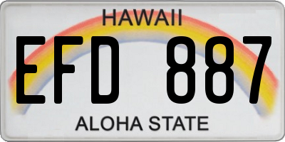 HI license plate EFD887