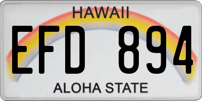 HI license plate EFD894