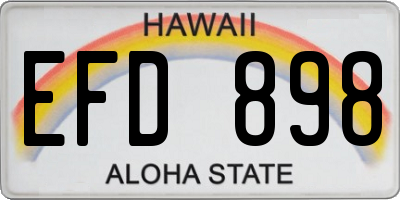 HI license plate EFD898