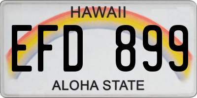 HI license plate EFD899