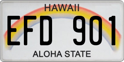 HI license plate EFD901