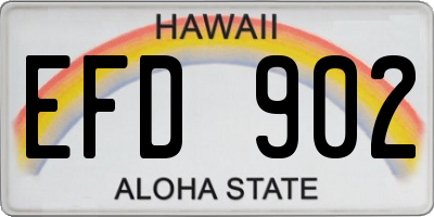 HI license plate EFD902