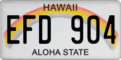HI license plate EFD904