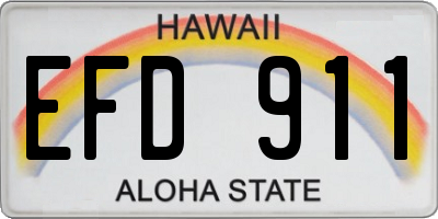 HI license plate EFD911
