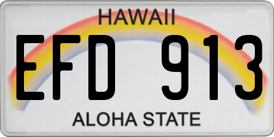HI license plate EFD913
