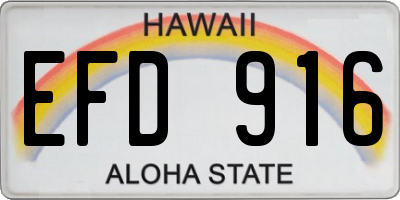 HI license plate EFD916