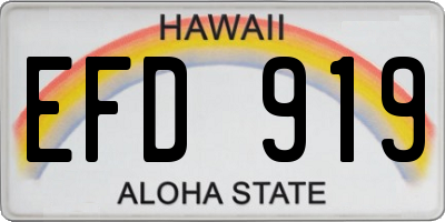 HI license plate EFD919