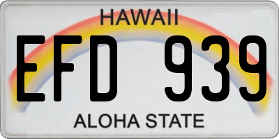 HI license plate EFD939