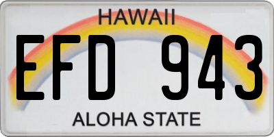 HI license plate EFD943