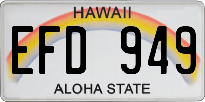 HI license plate EFD949