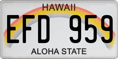 HI license plate EFD959