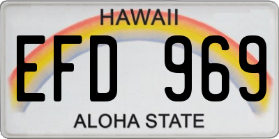 HI license plate EFD969