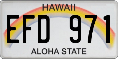 HI license plate EFD971
