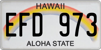 HI license plate EFD973