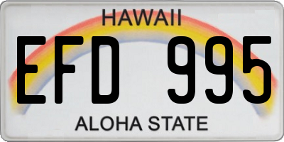 HI license plate EFD995