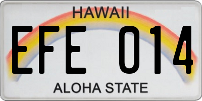 HI license plate EFE014