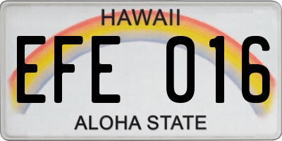 HI license plate EFE016