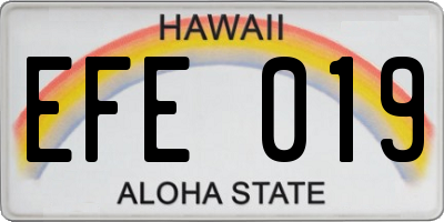 HI license plate EFE019
