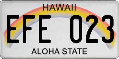 HI license plate EFE023