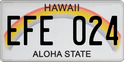 HI license plate EFE024