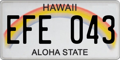 HI license plate EFE043