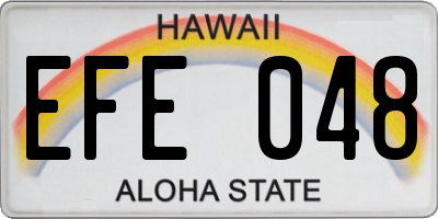 HI license plate EFE048